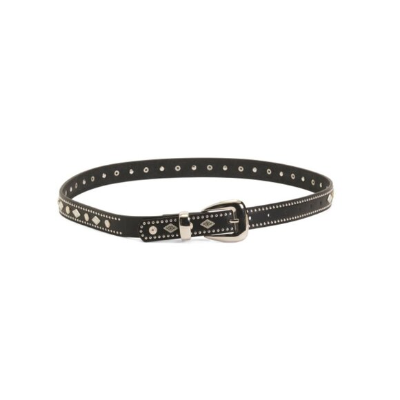 MOST WANTED Black Rock And Roll Geometric Narrow Belt - Picture 1 of 1